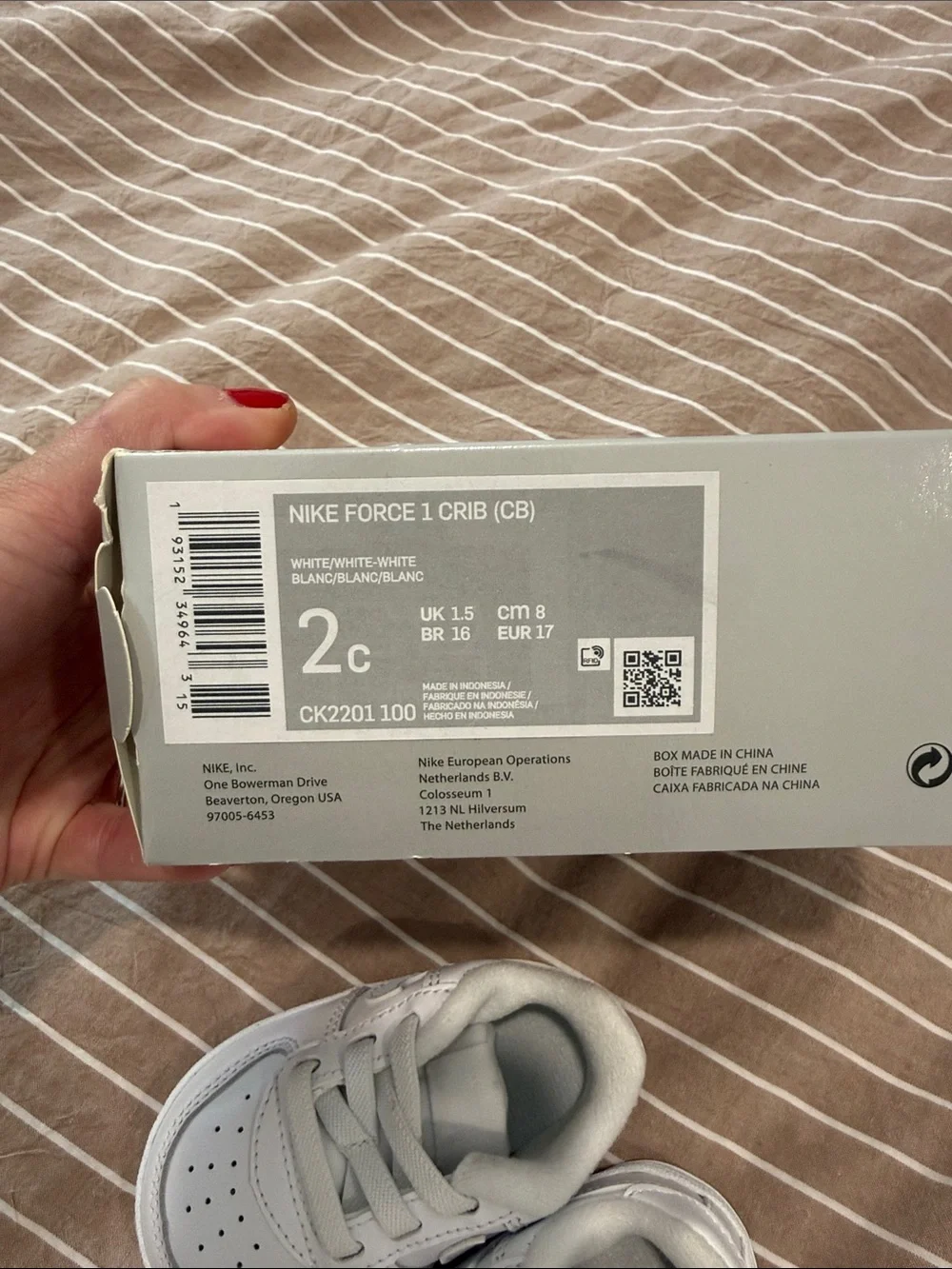 Nike White Infant/Toddler Leather Trainer Sneakers